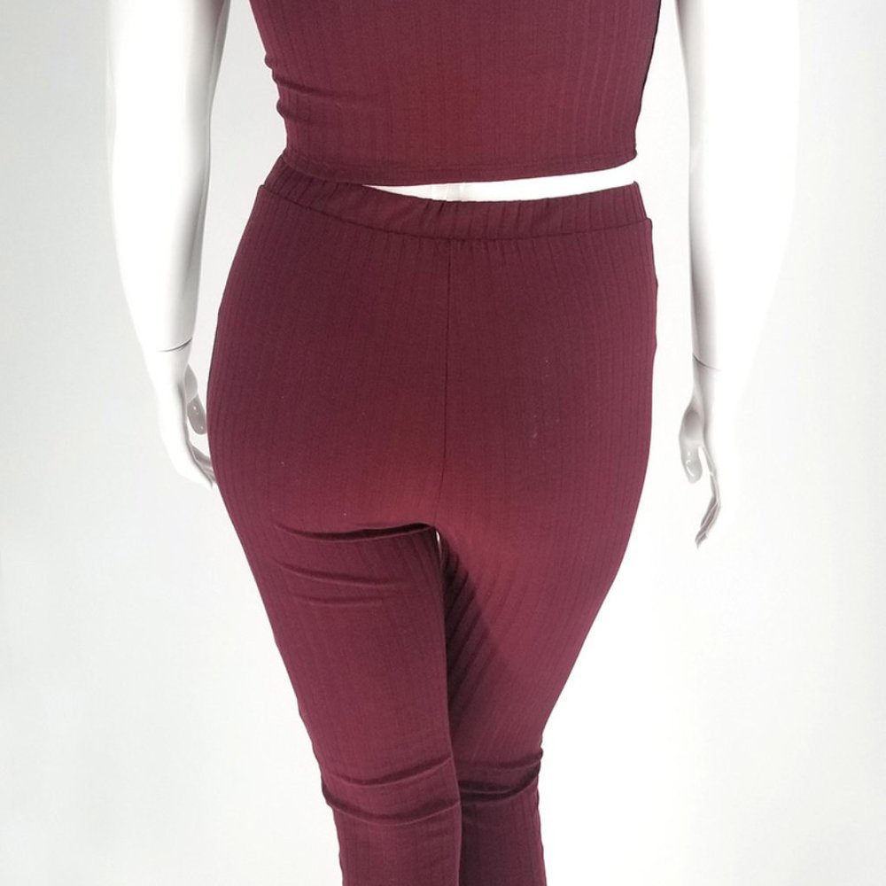 Soleil & Skye Burgundy 3 Piece Leggings Set 1X-3X NEW WITH TAGS - Picture 4 of 6